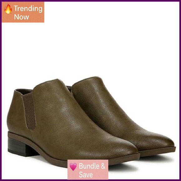 Women's Chelsea Boots Ankle Booties 1 Inch Heel Elastic Goring - Picture 8 of 8